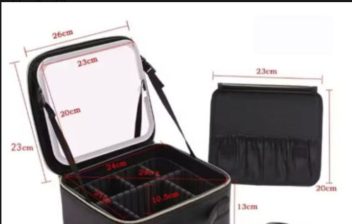 Portable Beauty Case Bag with Light-Up Mirror | Travel Makeup Organizer