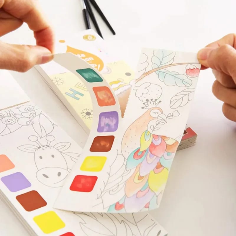 Brush & Splash: Watercolor Doodle Coloring Books