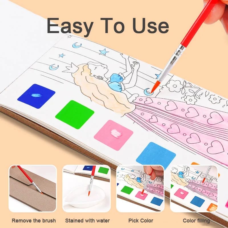 Brush & Splash: Watercolor Doodle Coloring Books