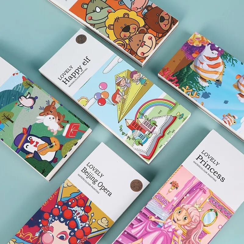 Brush & Splash: Watercolor Doodle Coloring Books