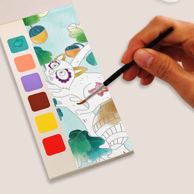 Brush & Splash: Watercolor Doodle Coloring Books
