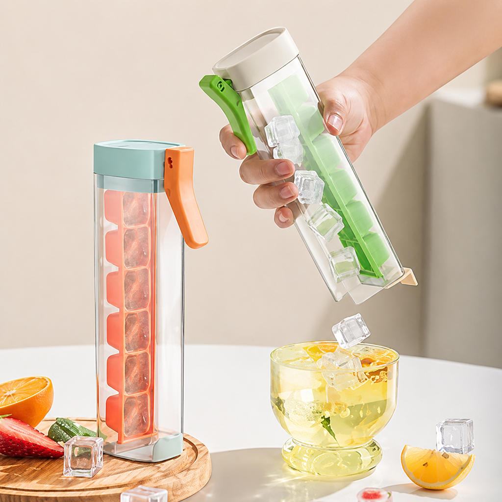 One-Press Ice Cube Tray with Easy Release