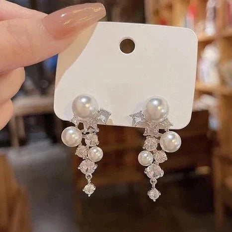 Crystal Pearl Drop Earrings