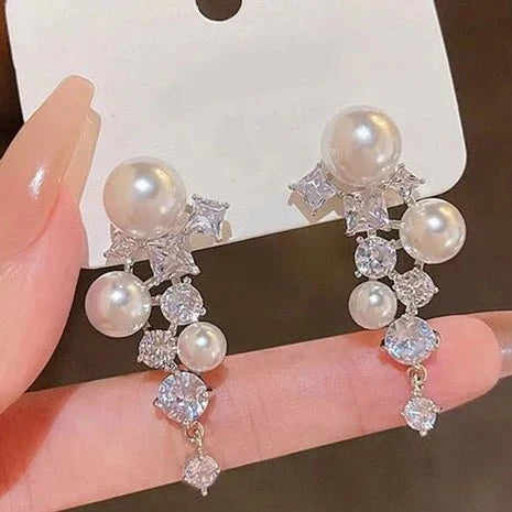 Crystal Pearl Drop Earrings