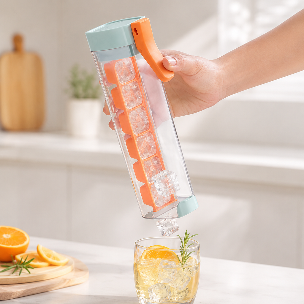 One-Press Ice Cube Tray with Easy Release