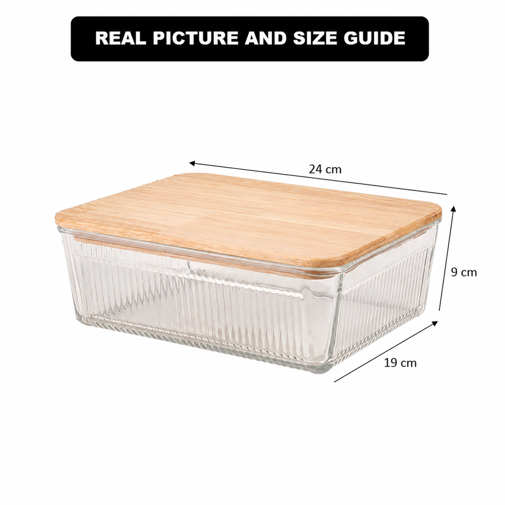Robust Glass Container with Wooden Lid (2192) By Limon