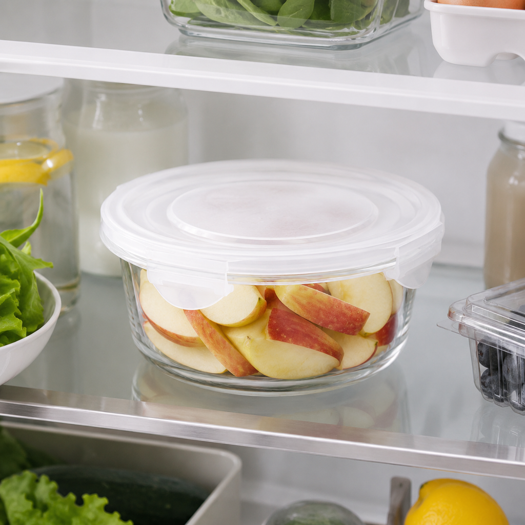 Round Glass Container with Airtight Lid by Limon