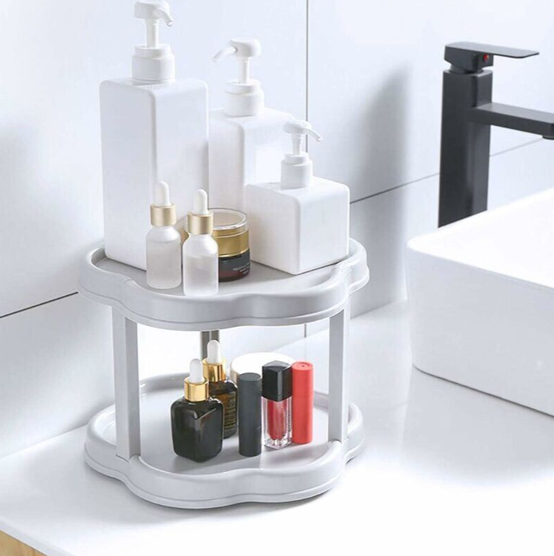 Flower-Shaped 360° Rotating Plastic  Storage Organizer