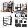 Double Row Shoe Rack With Side Pocket
