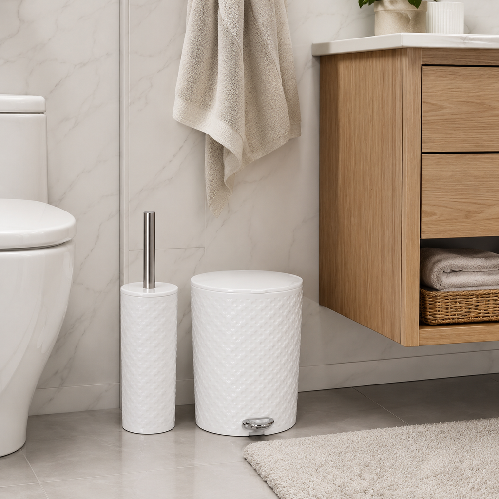 4.5L Patterned Dustbin & Brush Set (1822) by Limon