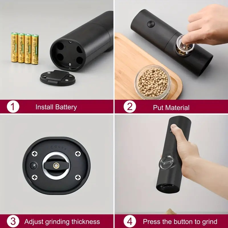 Electric Pepper Grinder with Led - (Battery Operated)