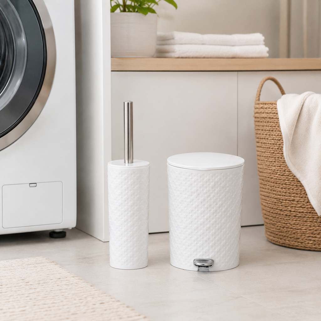 4.5L Patterned Dustbin & Brush Set (1822) by Limon