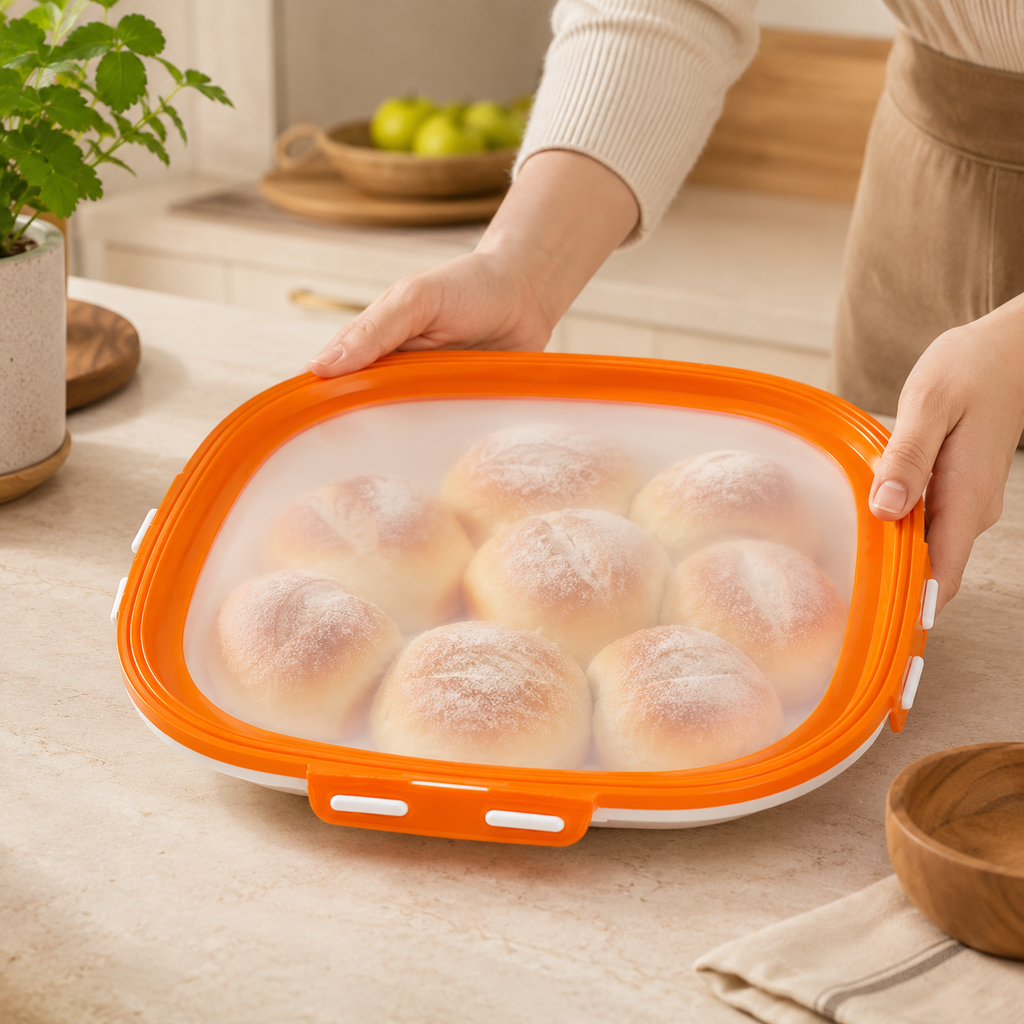 Food Preservation Tray | Stackable Storage Container with Stretch Seal Lid