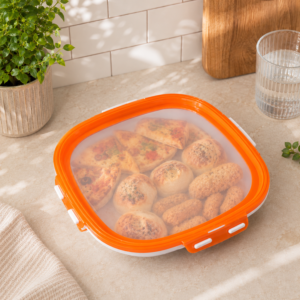 Food Preservation Tray | Stackable Storage Container with Stretch Seal Lid