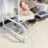 Dual Pole Metal Clothes Stand by Matrix (C) – With Side Hooks & Dual Shoe Tiers