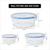 3-Pcs Round Glass Food Storage Containers with Lids
