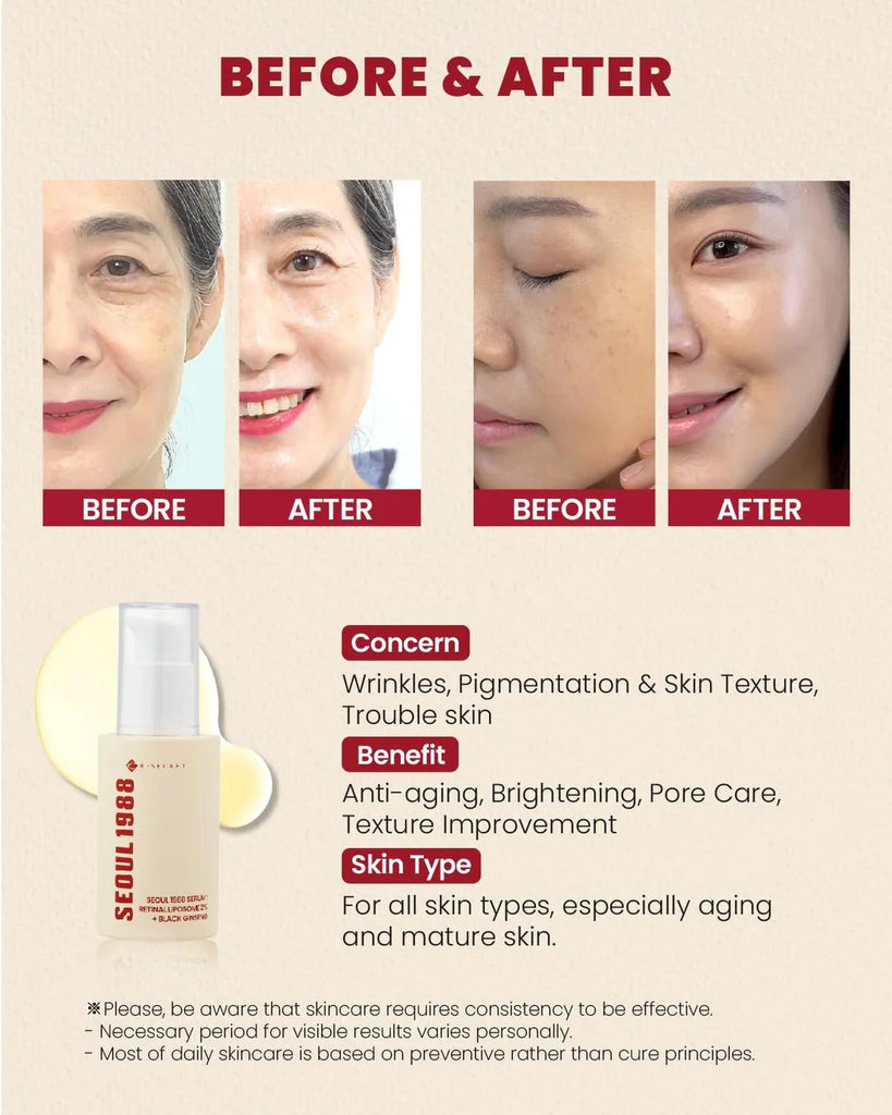 KSecret Seoul1988 Serum: Retinal Liposome 2% + Black Ginseng