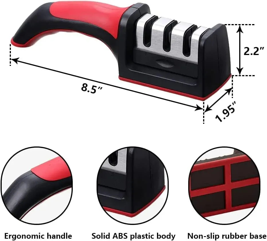 Kitchen Knife Sharpener Adjustable 4 in 1 Manual Knives and Scissor Sharpener