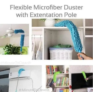 Flexible Micro-Fiber Duster With Telescopic Stainless Steel Handle for Fan Cleaning