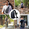 Fashion Men Sling Bag Pack with Lock Waterproof Anti-Theft Chest Bag with USB Charging Port