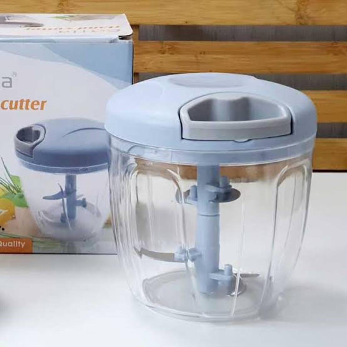 Hand  chopper Manual with 3 Curved Stainless Steel Blades, Handheld Vegetable