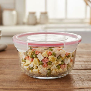 Round Glass Container with Airtight Lid by Limon