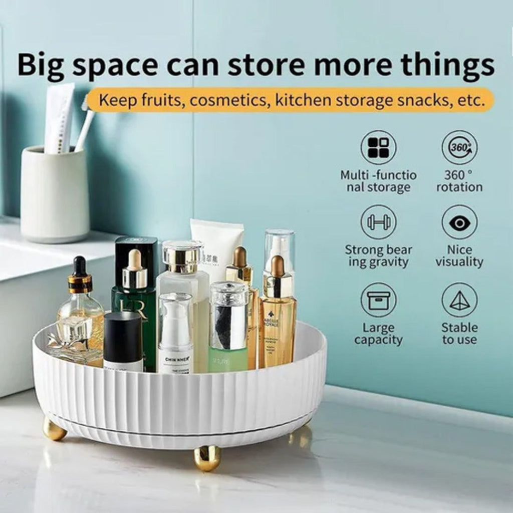 Modern 360° Rotating Tray for Makeup, Skincare & Essentials