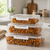 3-Pcs Rectangular Airtight Storage Boxes Set