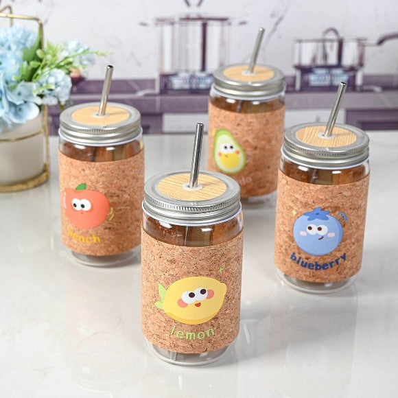 ClearSip Mason Glass Drinking Jar with Steel Lid & Straw (540ml)