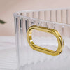 Ribbed Textured  Storage Box with Golden Handles