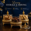 Exquisite 3-Piece Golden Base Glass Jars with Lid 1168