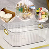 Ribbed Textured  Storage Box with Golden Handles