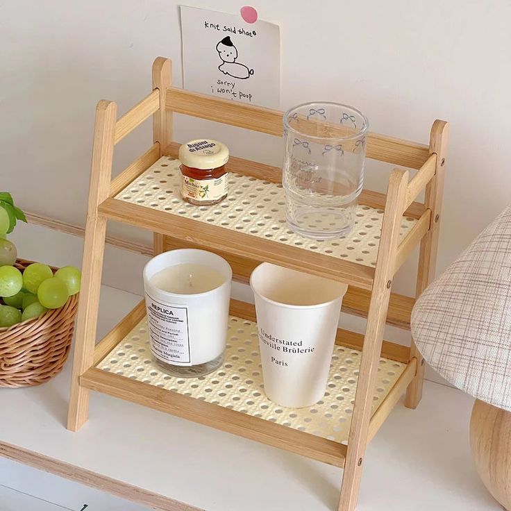 2-Tier Countertop Bamboo Shelf