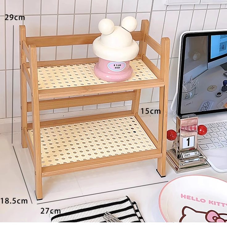 2-Tier Countertop Bamboo Shelf