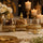 Exquisite 3-Piece Golden Base Glass Jars with Lid 1168