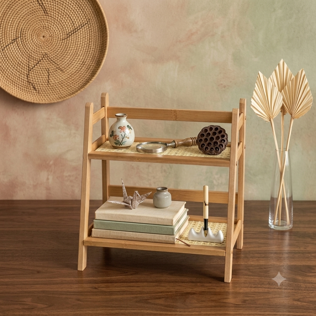 2-Tier Countertop Bamboo Shelf