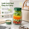 Dual-Opening Salad Jar with Built-In Sauce Cup