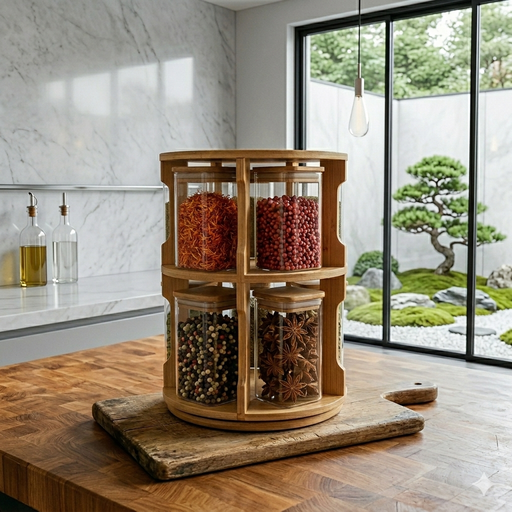 The Bamboo Rotunda: 8-Jar Spice Tower (1136)