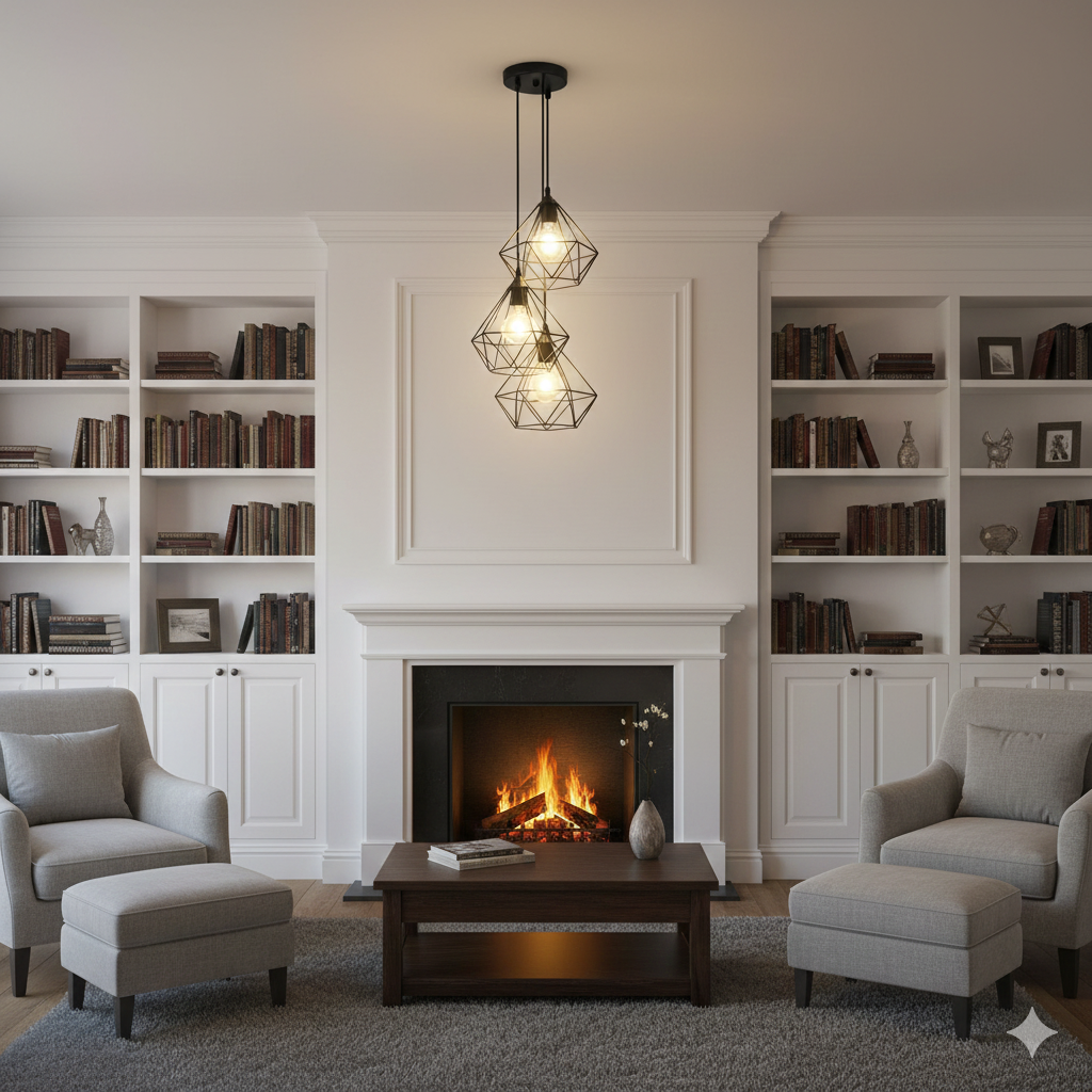 Triple Cage Pendant Lamp