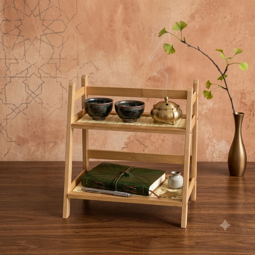 2-Tier Countertop Bamboo Shelf
