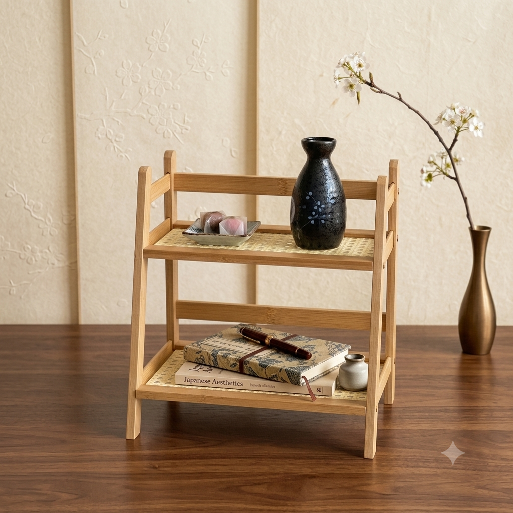 2-Tier Countertop Bamboo Shelf