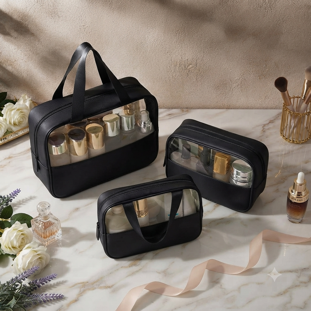 Carry & See-It All Transparent Pouches - Travel, Beauty & Beyond