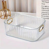 Ribbed Textured  Storage Box with Golden Handles