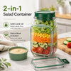 Dual-Opening Salad Jar with Built-In Sauce Cup