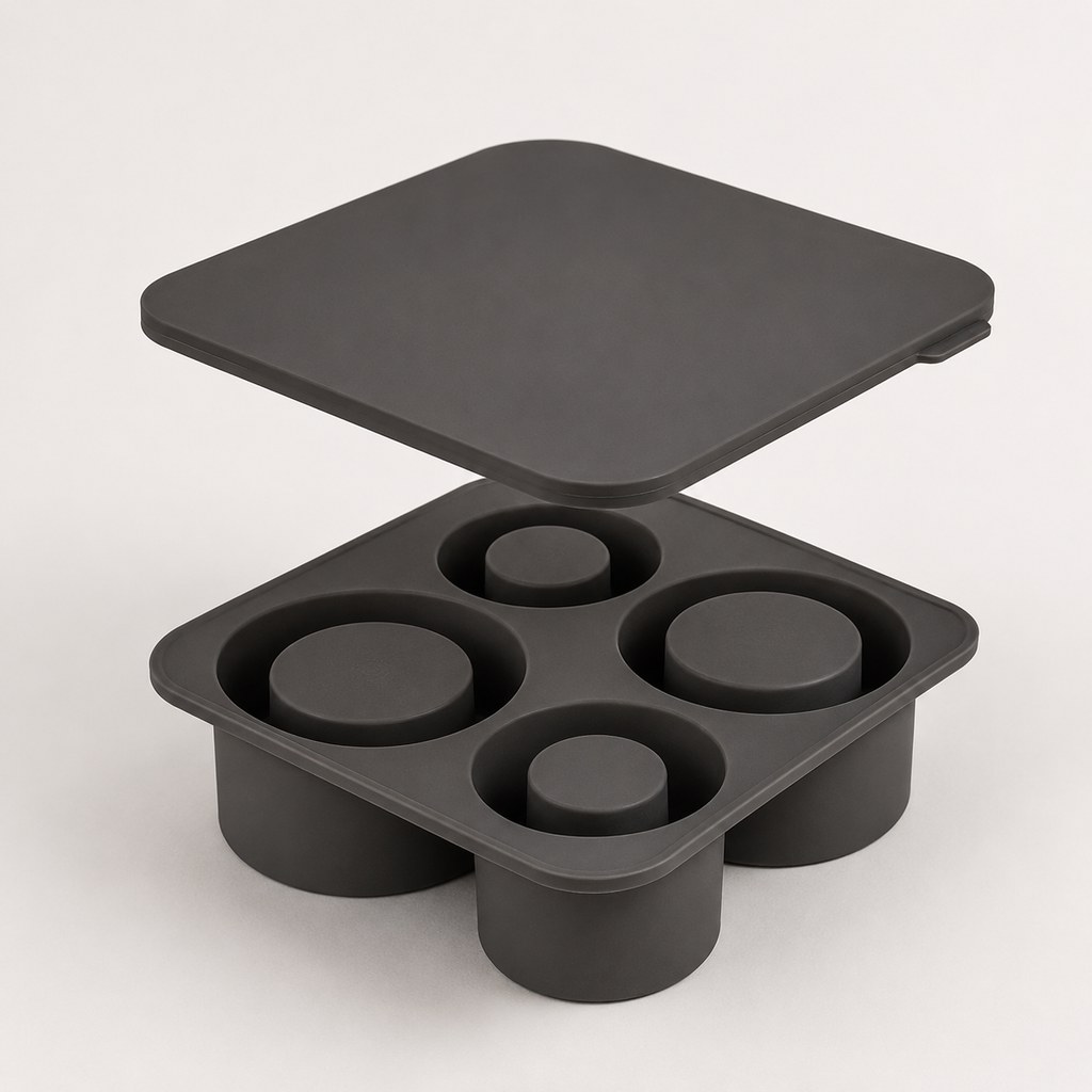 Silicone Ice Cube Tray Set | 4 Compartments for Tumblers