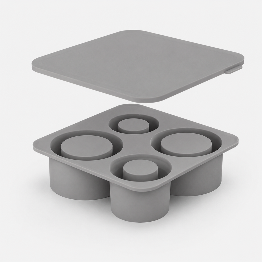 Silicone Ice Cube Tray Set | 4 Compartments for Tumblers
