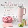 Silicone Ice Cube Tray Set | 4 Compartments for Tumblers