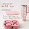 Silicone Ice Cube Tray Set | 4 Compartments for Tumblers