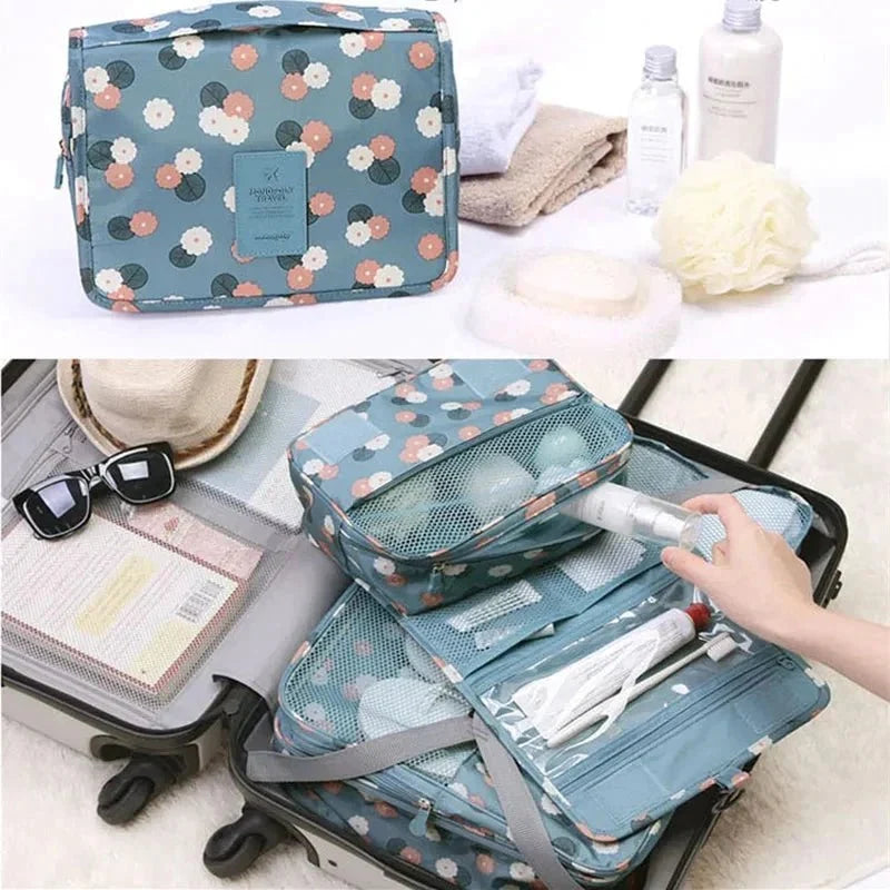 Foldable Hanging Travel Toiletry Organizer with Hook