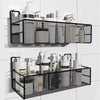 Wall shelf with hooks / Meshed wall shelf